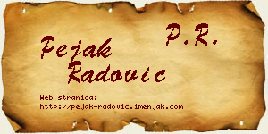 Pejak Radović vizit kartica